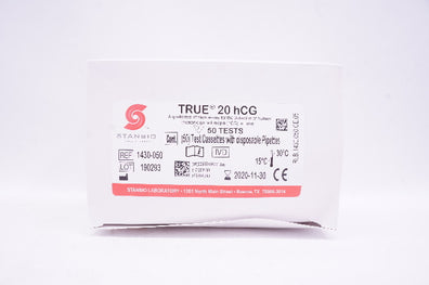 Stanbio 1430-050 True 20 hCG Test Cassettes With Disposable Pipettes-Box of50(x)